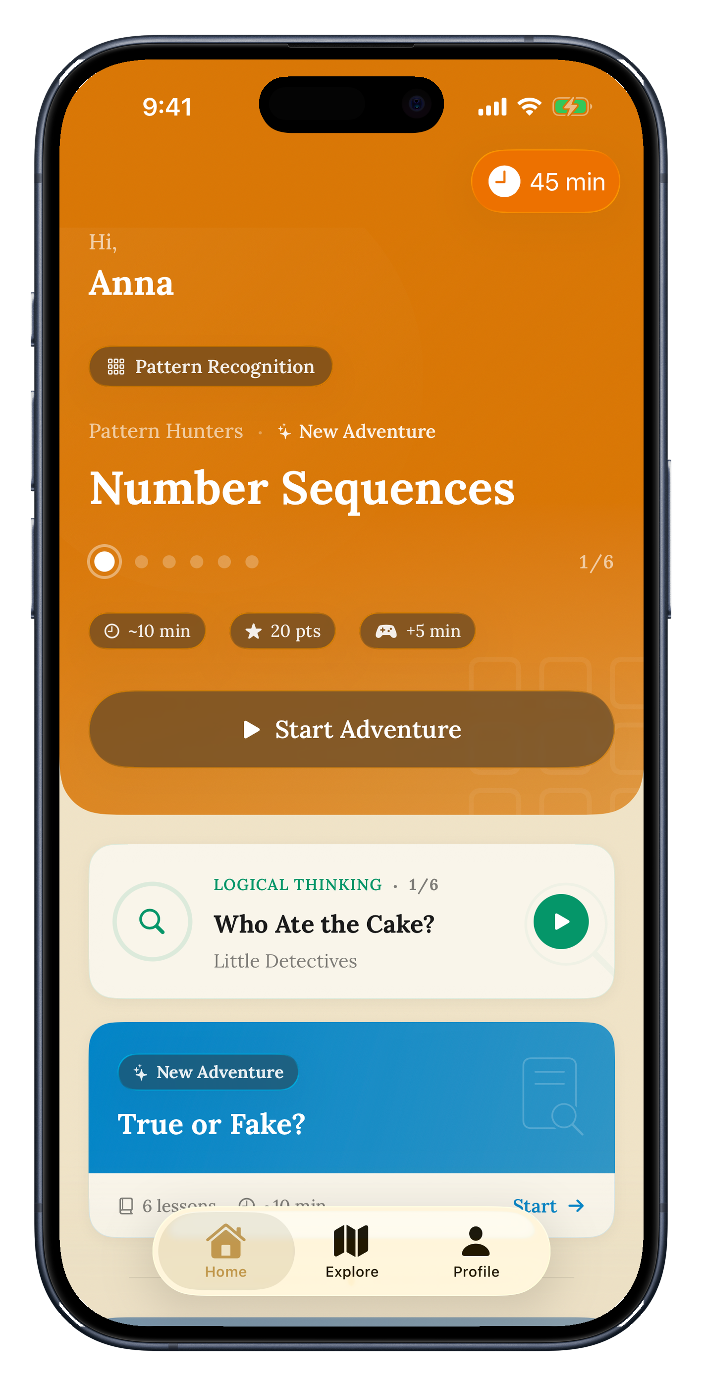 LogicLab Kids home screen
